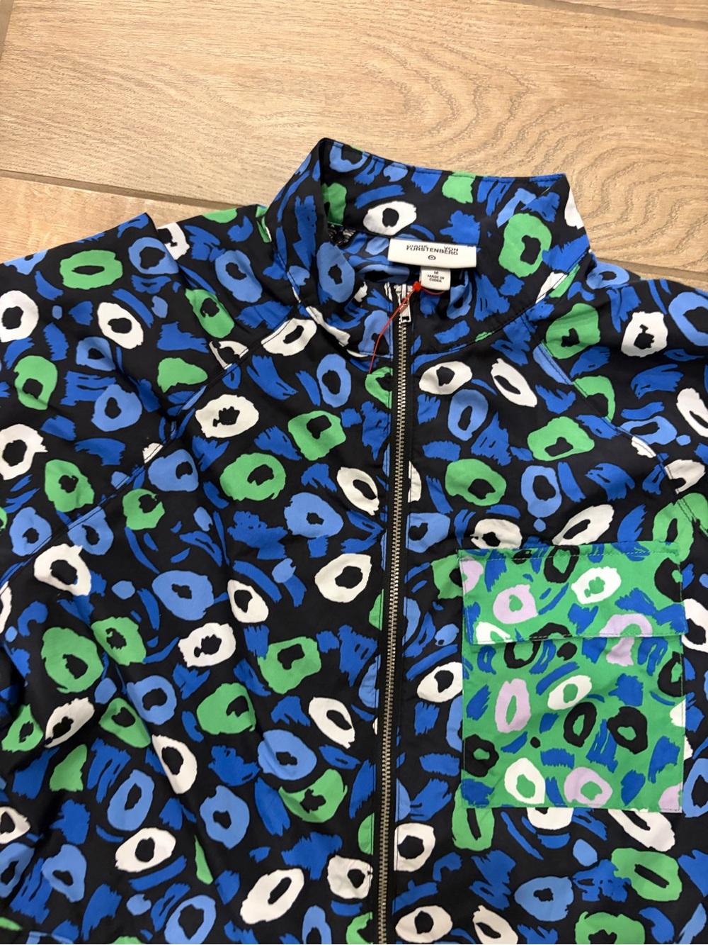 Diane von Furstenberg x Target jumpsuit blue green dot size medium New with tags - Picture 5 of 8